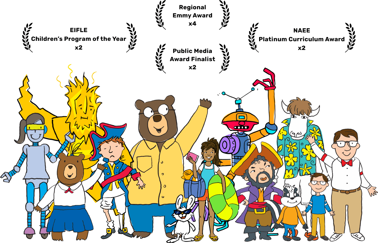 SmartPath video characters and list of awards 2021 emmy regional award winner, EIFLE Children's Program of the Year, NAEE Platinum award